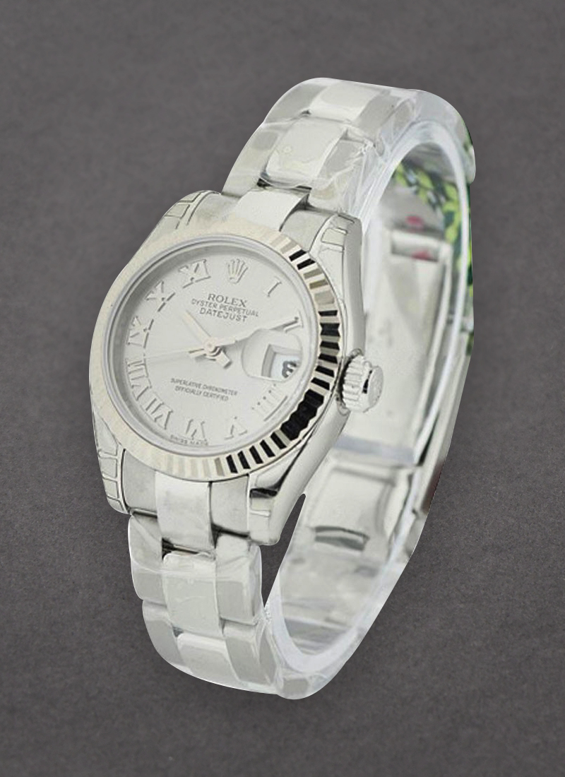 Pre-Owned Rolex Lady's Datejust in Steel with White Gold Fluted Bezel