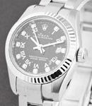 Oyster Perpetual - Steel - Fluted Bezel on Oyster Bracelet - Black Diamond Dial