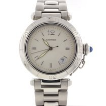 Pasha de Cartier in Steel on Steel Bracelet with Silver Dial