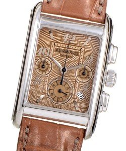 Edward Piguet Chronograph in Steel on Brown Leather Strap with Brown Dial