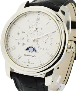 Le Brassus Perpetual Calendar in Platinium on Black Crocodile Leather Strap with White Dial