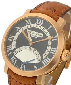 Double Retrograde - Seconds and Date Rose Gold on STrap with Black Dial