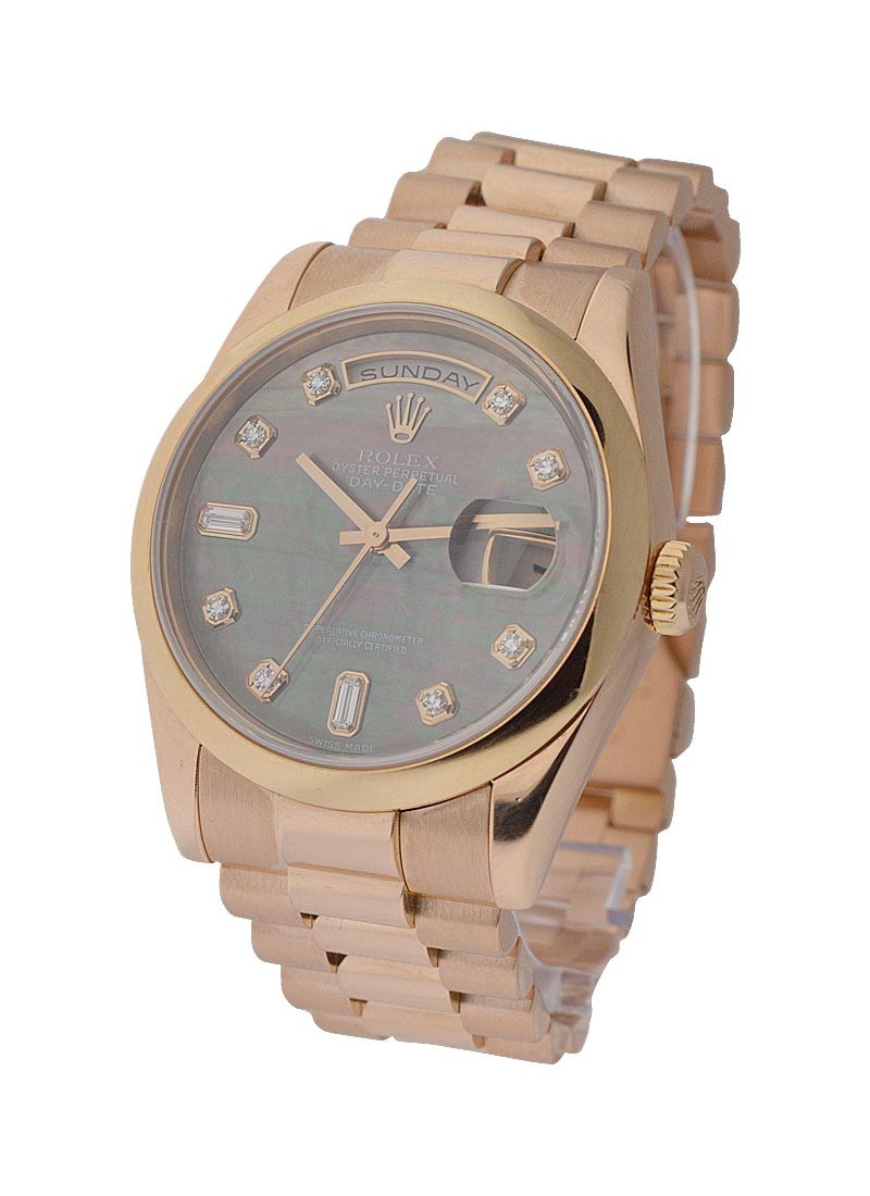 Pre-Owned Rolex Presidential in Rose Gold with Smooth Bezel 