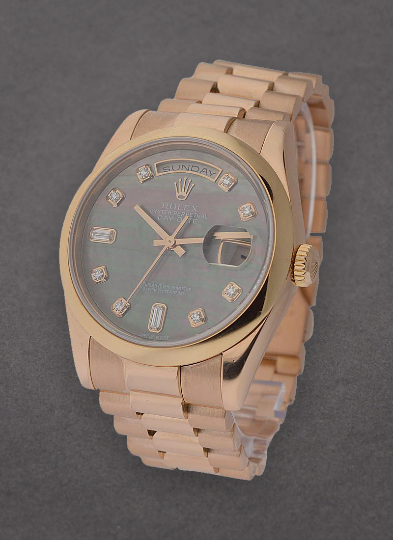 Pre-Owned Rolex Presidential in Rose Gold with Smooth Bezel 