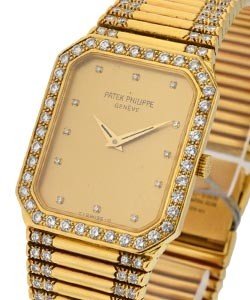 1980s Special Edition with Diamond Case and Bracelet Yellow Gold with Champagne Diamond Dial
