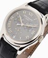 Annual Calendar 5035P in Platinum on Black Leather Strap with Grey Dial
