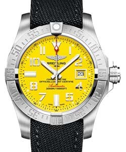 Avenger II Seawolf Men's Automatic Chronograph in Steel  On Black Fabric Strap with Yellow Arabic Dial