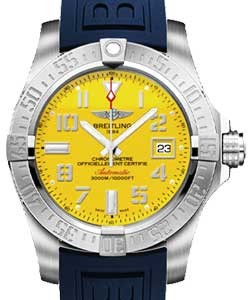 Avenger II Seawolf Men's Automatic Chronograph in Steel  Black Diver Pro III Rubber Strap - Yellow Arabic Dial