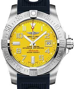Avenger II Seawolf Men's Automatic Chronograph in Steel  On Blue Ocean Rubber Strap with Yellow Arabic Dial
