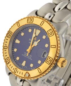 Diver 2-Tone in Steel with Yellow Gold Bezel on Steel Bracelet with Blue Dial