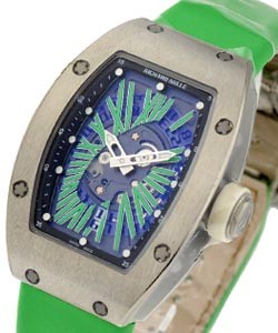RM 007 Titanium -  Green Titanium on Green Strap with Skeleton Dial with Green Accents