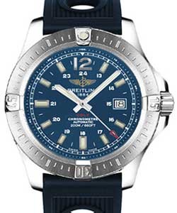 Colt Mens 44mm Automatic in Steel On Blue Ocean Rubber Strap with Blue Index Dial