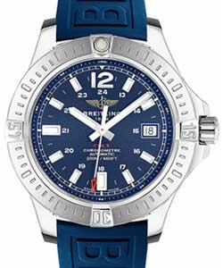 Colt 44mm in Steel on Blue Diver Pro III Rubber Strap with Blue Dial