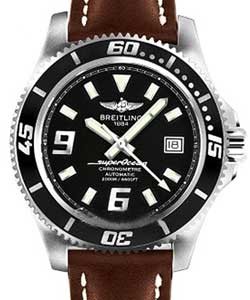 Superocean Abyss 44mm on Brown Leather Strap with Black Dial
