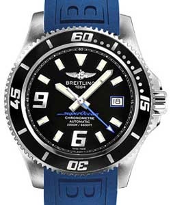 Superocean Abyss 44mm  in Steel Blue Diver Pro III Strap with Black Dial