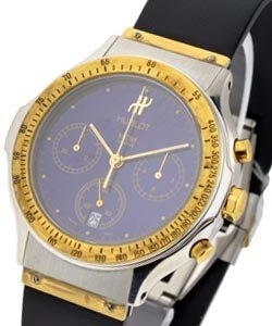2-Tone  Classic Chronograph   Steel with Yellow Gold Bezel and Lugs with Blue Dial