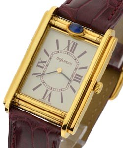Golden Dream Yellow Gold  Brown Strap with White Dial