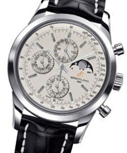 Transocean 1461 Chronograph in Steel On Black Crocodile Leather Strap with Silver Dial