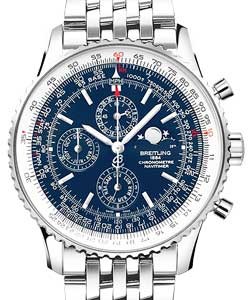 Navitimer 1461 Limited Edition Moon Phase Chrono in Steel On Steel Bracelet with Blue Dial