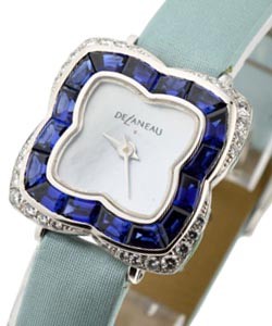 Baby Butterfly with Sapphire and Diamond Bezel White Gold on Blue Strap
