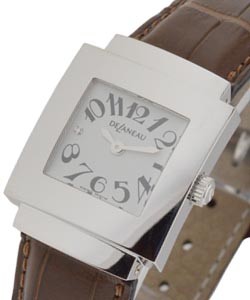 Bali Carree in White Gold on Strap with White Dial 