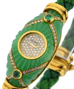 Special Edition with Green Stone Case  Yellow Gold with Green Rope Strap