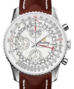 Montbrillant Datora Men''s Automatic Chronograph - Steel On Brown Leather Strap with Silver Dial