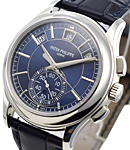5905p  Annual Calendar Chronograph in Platinum on Blue Crocodile Leather Strap with Blue Dial