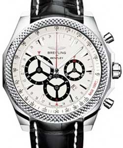 Bentley Barnato Chronograph in Steel on Black Crocodile Strap with Silver Storm Dial