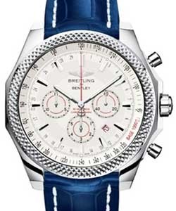 Bentley Barnato Chronograph Men's Automatic in Steel On Blue Crocodile Strap with Silver Dial