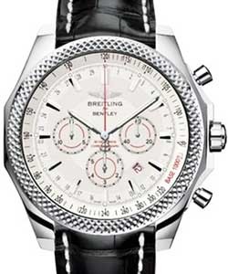 Bentley Barnato Chronograph Men's Automatic in Steel On Black Crocodile Strap with Silver Dial