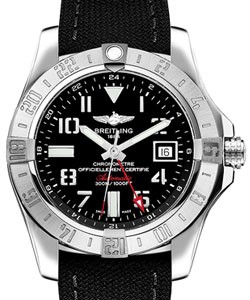 Avenger II GMT Men's Automatic in Steel On Black Fabric Strap with Black Dial
