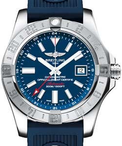 Avenger II GMT Men's Automatic in Steel On Blue Ocean Rubber Strap with Blue Dial