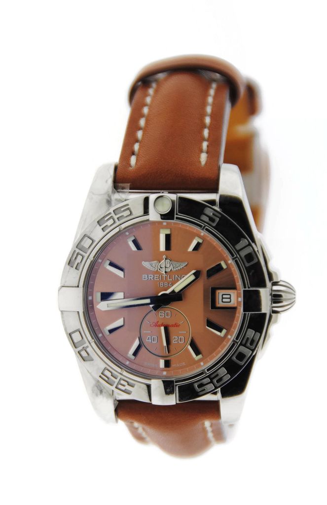 Galactic 36 Ladies Quartz in Steel on Brown Calfskin Leather Strap with Bronze Dial