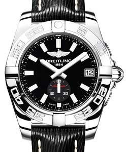 Galactic 36 Ladies' Automatic in Steel On Black Calfskin Leather Strap with Black Dial