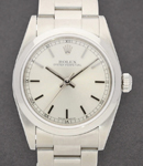 Mid Size - Oyster Perpetual - Steel - Domed Bezel on Oyster Bezel with Silver Stick Dial