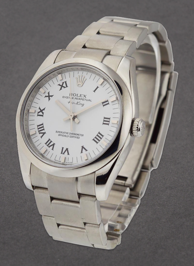 Pre-Owned Rolex Airking 114200 in Steel with Smooth Bezel