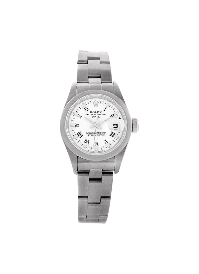 Pre-Owned Rolex Date Ladys 26mm in Steel with Smooth Bezel