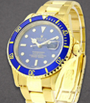 Submariner 40mm in Yellow Gold on Oyster Bracelet with Blue Dial