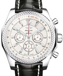 Bentley Barnato 42mm Automatic in Steel On Black Crocodile Leather Strap with Silver Dial