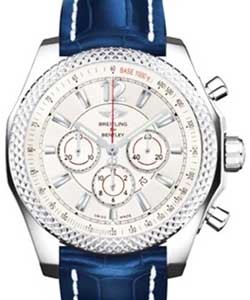 Bentley Barnato 42mm Automatic in Steel On Blue Crocodile Leather Strap with Silver Dial