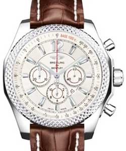 Bentley Barnato 42mm Automatic in Steel On Brown Crocodile Leather Strap with Silver Dial