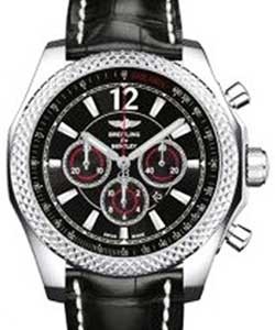 Bentley Barnato Chronograph Mens 42mm  in Steel Black Crocodile Strap with Black Dial