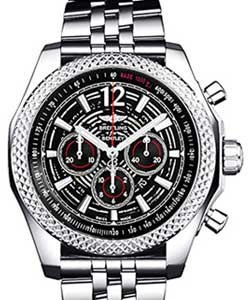 Bentley Barnato Chronograph Mens 42mm  in Steel  On Steel Bracelet with Black Dial