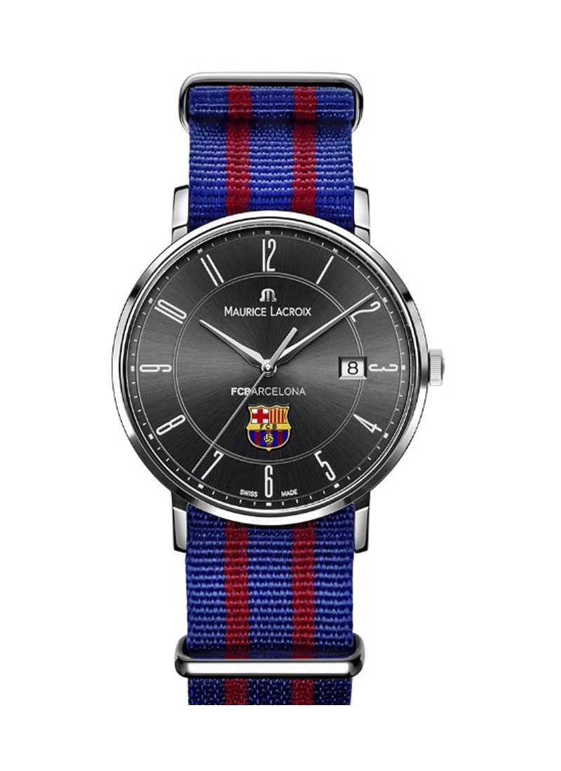 Maurice Lacroix FC Barcelona Eliros Date in Steel with Black Dial
