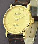 Classic Cellini - Yellow Gold - 32mm on Brown Leather Strap - Champagne Dial