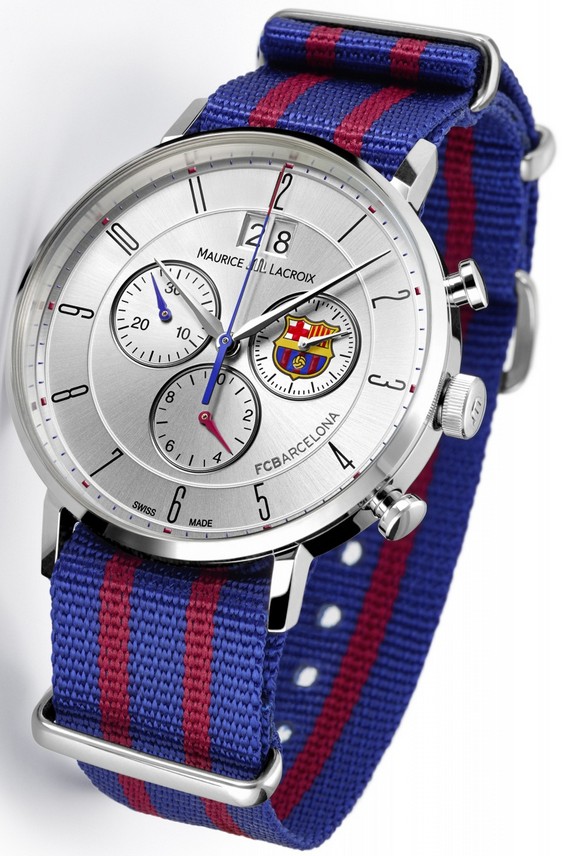 Maurice Lacroix FC Barcelona Eliros Chronograph in Steel with Silver Dial