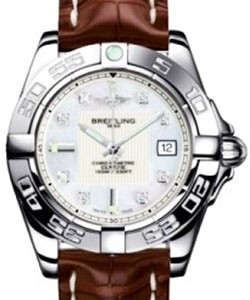 Galactic 32 Ladies' Quartz in Steel Brown Crocodile Strap with Mother of Pearl Dial