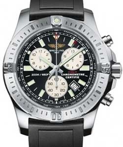 Colt Chronograph in Steel on Black Rubber Strap with Black Dial