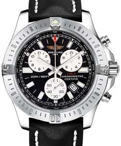 Colt Chronograph in Steel on Black Calfskin Leather Strap with Black Dial